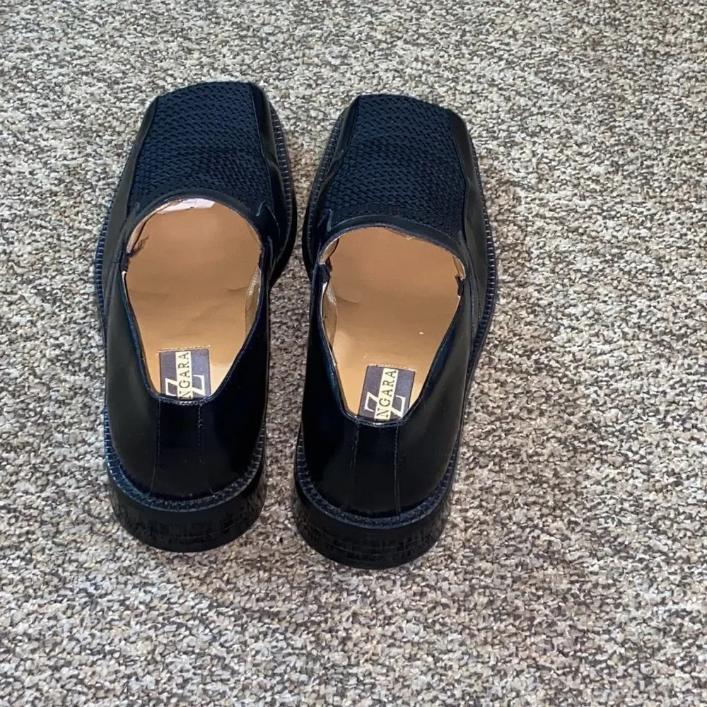 VTG, ZENGARA FASHION Dress Shoes Men's Black Leather Loafers Size 8 US